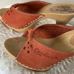 Vintage Candie's el greco Heels Made in Italy 70's/80's Orange Size 6 HOT!